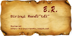 Birinyi Renátó névjegykártya